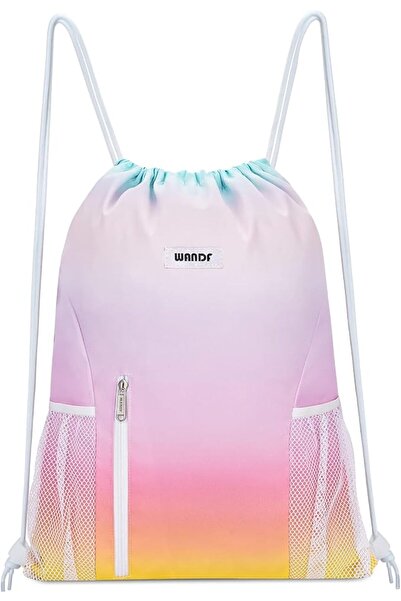 WANDF Drawstring Backpack Sports Gym Sackpack with Mesh Pockets Water Resista...