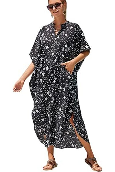 YouKD Wemon's Summer Long Kaftan Maxi Dress Bohemian Swimsuit Beach Cover Up ...