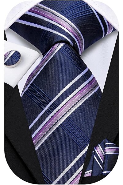 Dubulle Mens Paisely Silk Tie for Men Necktie and Pocket Square Set