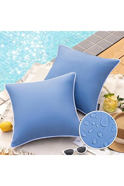 Phantoscope Pack of 2 Outdoor Waterproof Solid Throw Decorative Pillow Cover ...