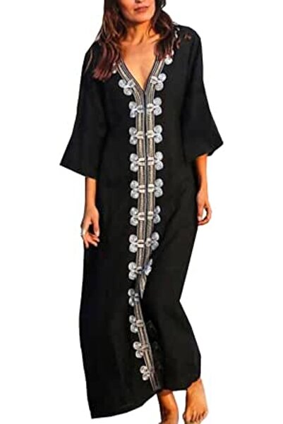 YouKD Wemon's Summer Long Kaftan Maxi Dress Bohemian Swimsuit Beach Cover Up ...