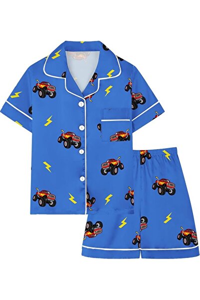 GENERAL Schbbbta Girls Boys Satin Pajamas Set, 2Piece Silk Nightwear Button-D...