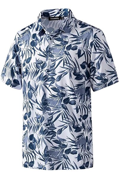 GENERAL Golf Shirts for Men Dry Fit Performance Print Short Sleeve Moisture W...