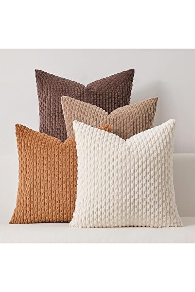 K KEVIN TEXTILE 2 Packs Decorative Throw Pillow Covers 18x18 Inch for Living ...