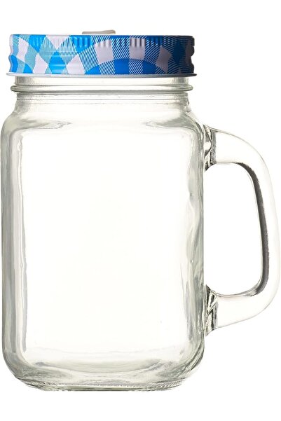 Hotpack Clear Glass Mason Jar with Pink Metal Lid, 480ml