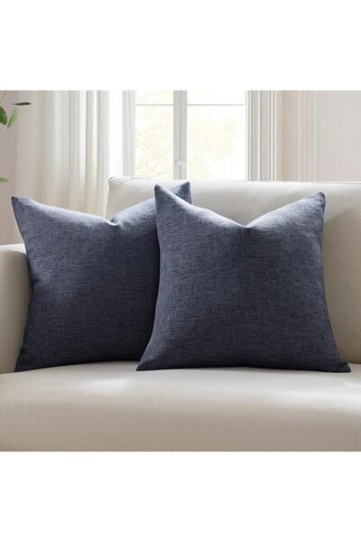 Meekio Set of 2 Dark Sage Pillow Covers 18 x 18 Inch Farmhouse Boho Decorativ...