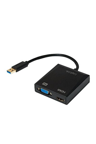 LogiLink Adaptor USB 3.0 la HDMI/VGA UA0234, 10 cm, Full HD 60Hz, Negru