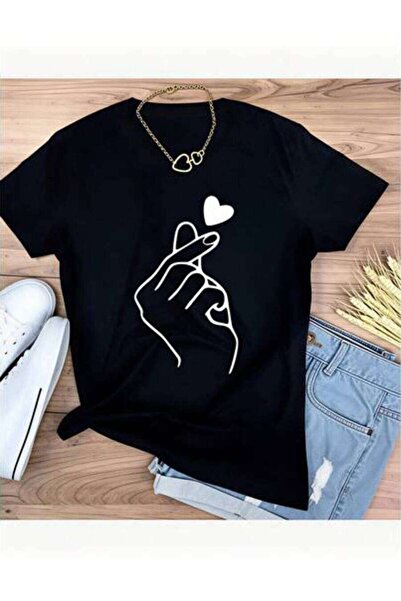 23ERVA Casual Style, Women's T-Shirt, Hand And Heart Design, Spring Summer We...
