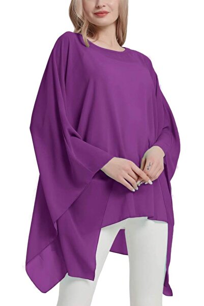 GENERAL Wiiiwish Women's Loose Solid Long Batwing Sheer Chiffon Caftan Wrap P...