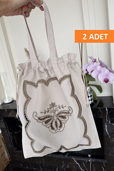 QBR Home 2 komada vezenih perforiranih višenamenskih platnenih torbi. Model l...
