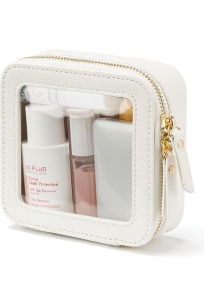 Popvibe Small Cosmetic Bag for Purse Mini Makeup Bag for School Cute Clear Ma...