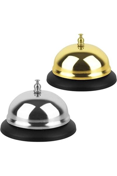 Morvena Picks Set de 2 clopote de apel metalice, aurii/argintii, pentru masă/...