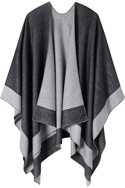 GENERAL Women's Shawl Wrap Poncho Cape Cardigan Open Front Coat Shawl Wrap Sc...