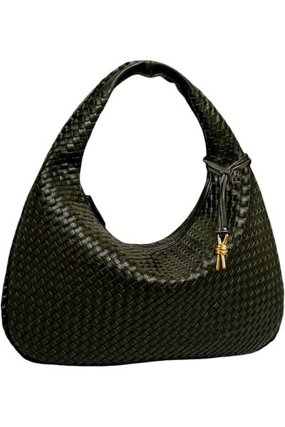 GENERAL Woven Bag Leather Hobo handbags for Women, Top-handle Shoulder Tote B...