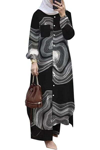 GENERAL ODIZLI Women's Muslim 2 Pieces Sets Long Sleeve Button Down Shirt and...