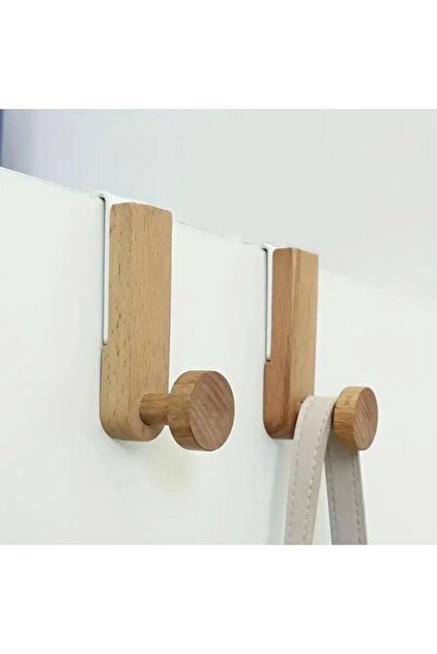 STARSTAR 2-pack wooden door hooks - Non-porous storage rack suitable for bath...