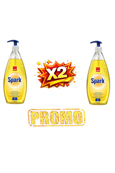 Sano Detergent de vase cu pompiță Spark Lămâie 1L 2buc/set