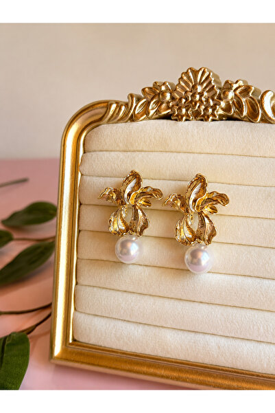 FLAWSOME JEWELRY STORE Pearl Stone Steel Tarnish-Resistant Earrings