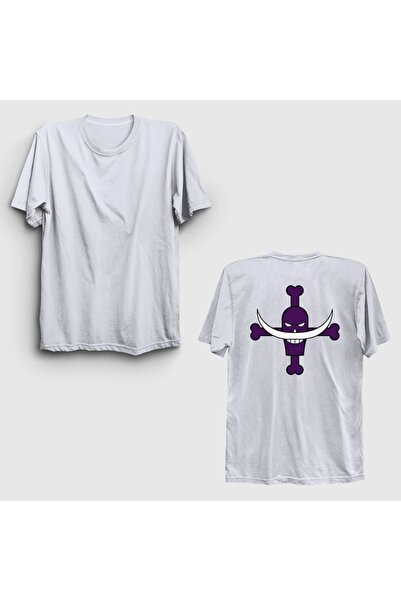 Presmono Unisex Λευκό T-Shirt με στάμπα στην πλάτη με σχέδιο Whitebeard Tatto...