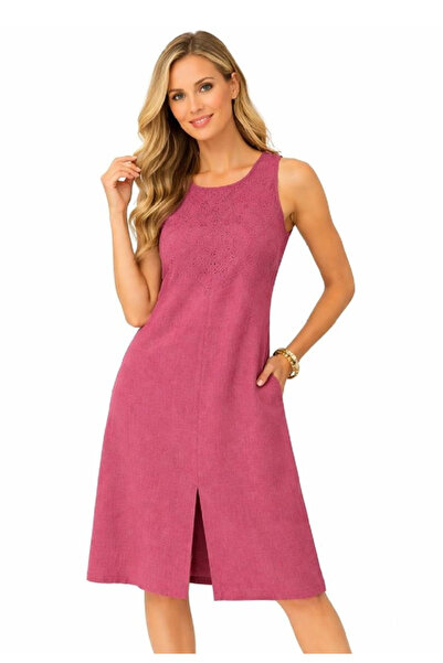 Duss Embossed Detailed Cotton Dress
