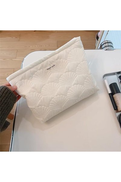 EXCEFORE 2 Pcs Floral Makeup Bag Large Travel Cotton Quilted Cosmetic Makeup ...