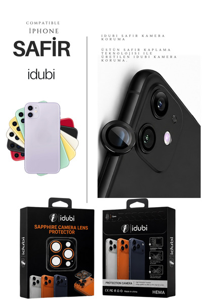 İPhone 11 - 12 - 12 MINI Uyumlu Safir Kamera Lens Koruyucu