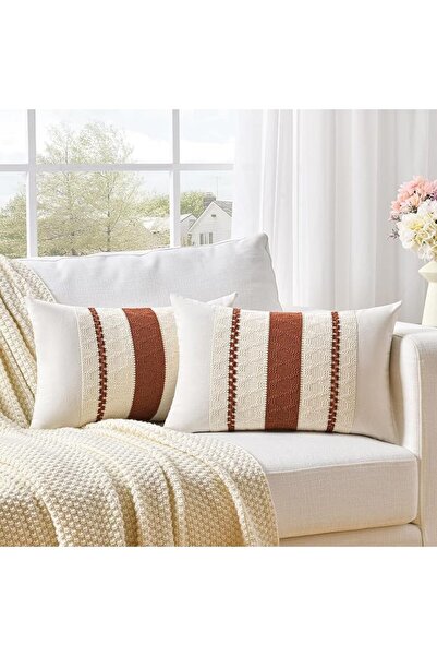 Fancy Homi Set of 2 Dusty Blue Vintage Lumbar Decorative Throw Pillow Covers ...