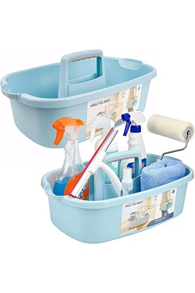 TRASSLE 2-Pack Large Cleaning Caddy with Handle - Multipurpose Plastic Supply...