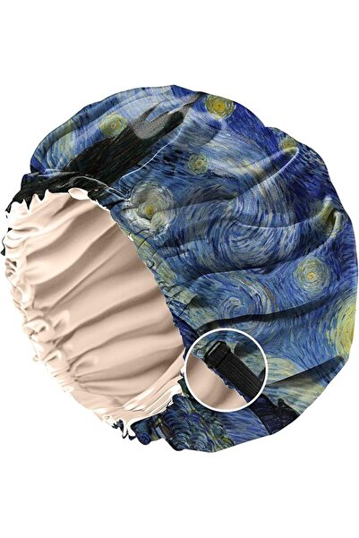 GENERAL Silk Satin Bonnet for Sleeping, Double Layer Elastic Adjustable Reusa...