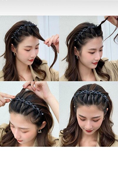 NEW HİLL Bandă de păr Black Color Hair Twister Crown