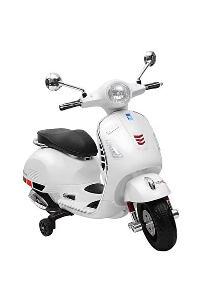 MACVI Trotinetă electrică pentru copii 3-8 ani, design Vespa alb — Distracție...