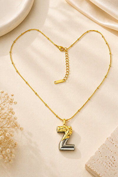 Archhazel Jewelery Double Color Z Letter Steel Necklace