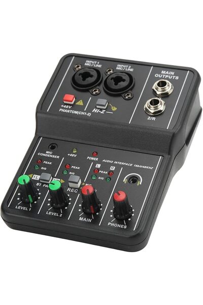 GENERAL LICAEVEY Audio Mixer, Mini 2 Channel Audio Dj Mixer Console Interface...