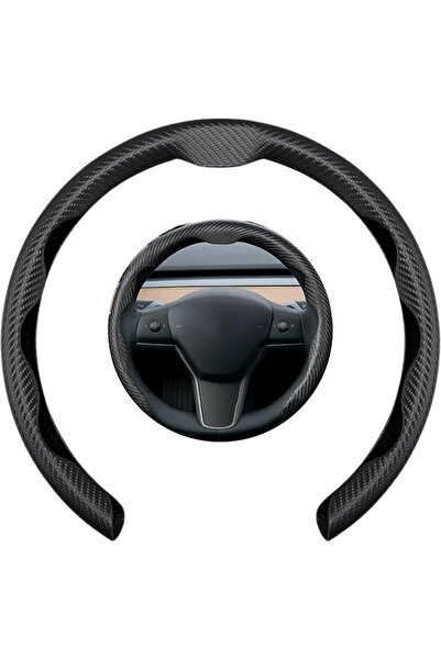 MOTRK Universal Fit Carbon Fiber Steering Wheel Cover, Hard Car Steering Whee...