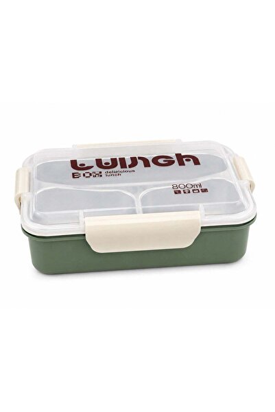 Generic Premium 800ml Stainless Steel Lunch Box with 3 Compartments, Leak-Pro...