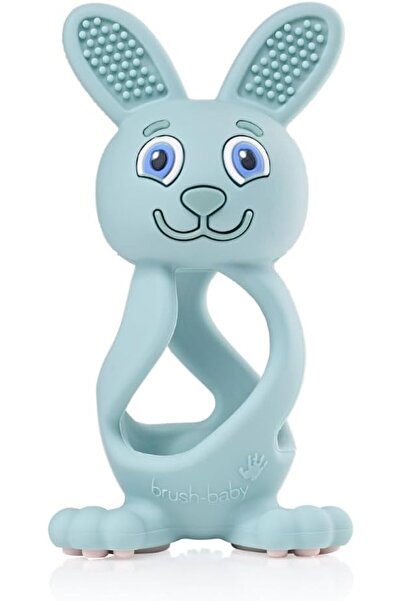 Brush-Baby - Bobbie Bunny Teether Toy, Cappuccino Grey - Fun, Engaging, Senso...