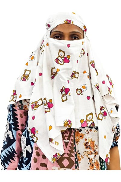 HETVIN Cotton Long Scarf Mask Scarves Usable for Vehicle Driver | White Print...