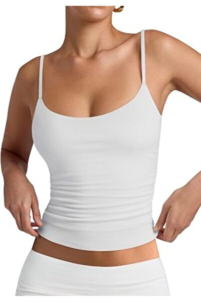 GENERAL Women's Basic Double Lined Scoop Neck Tank Tops Adjustable Cami Tank ...
