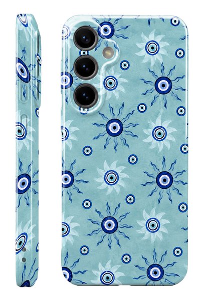 WANNA PROTECT Samsung S25 FE Nazar Protect Slim Parlak Tam Kaplayan Baskı Kam...