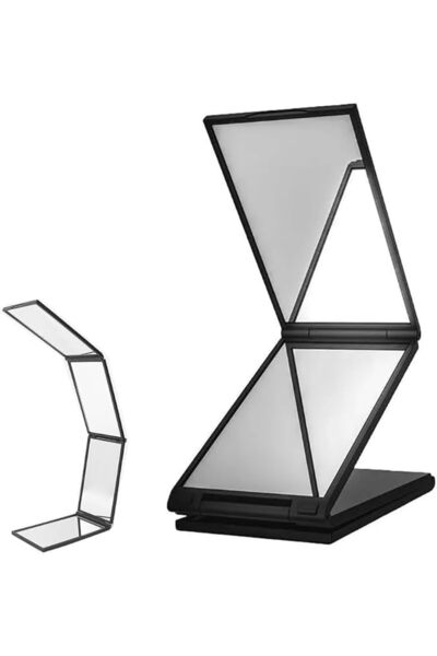 Yelajoy Foldable Makeup Mirror, 4 Way Mirror, 360 Degree Handheld Desktop Por...