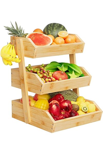 LBMT Potato and Onion Storage Bin, Pantry Organizers and Storage, Bamboo Frui...