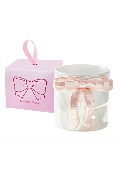 Skin Generics TONGLUO Mug - Ceramic Bow Coffee Cup with Ribbon Handle, Microw...