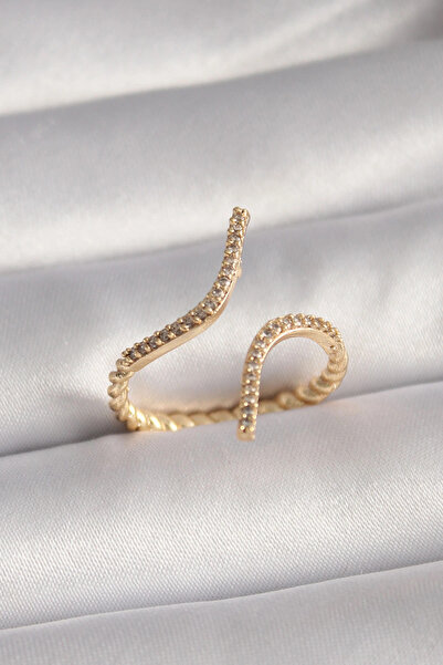 SORA GROUP Brass Gold Color Zircon Stone Women's Ring