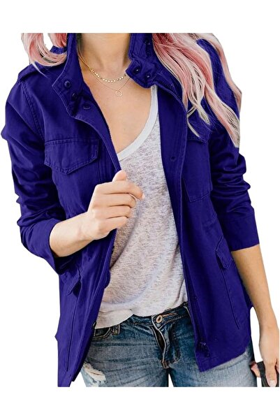 Generic Women's Military Anorak Jacket Cotton Utility Safari Zipper Casual Li...