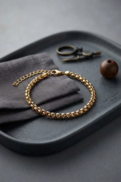 SORA GROUP 316L Steel Gold Color Box Chain Model Men's Bracelet