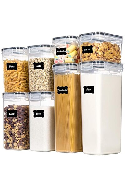 Generic 8PCS Plastic Storage Containers for Kitchen Organization | Airtight F...