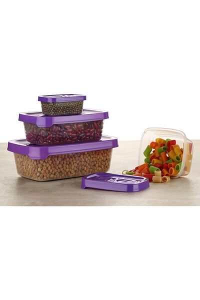 Generic Rectangular Plastic Food Storage Container with Air Tight Lid Kitchen...