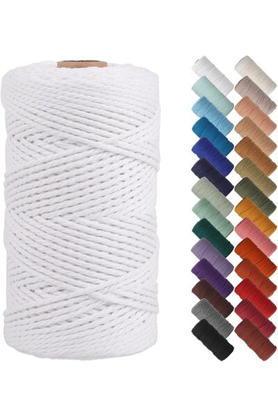 Bukela Macrame Cord 3mm x 109 Yards - Natural Cotton Rope for Wall Hanging Pl...