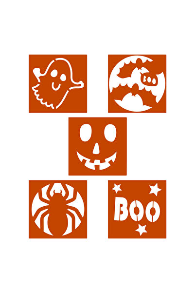 Alista Home Set de șabloane de Halloween, 5 bucăți, șabloane de desen cu dovl...