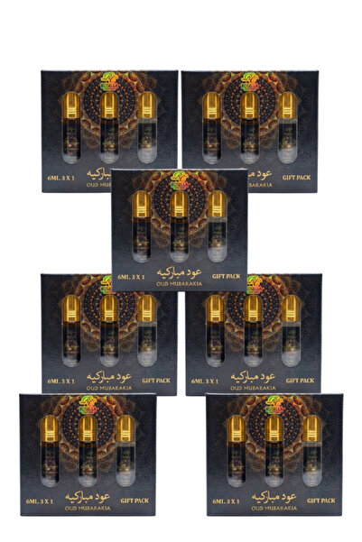 ROSELLA 7 قطع من عطر العود المباركية، عبوة هدايا 3 × 6 مل